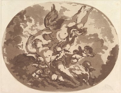 Venus och Amor, 1766. av Jean Claude Richard Saint Non