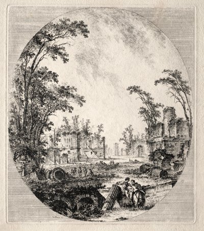 En del av den gamla vägen via Appia, 1756. av Jean Claude Richard de Saint Non