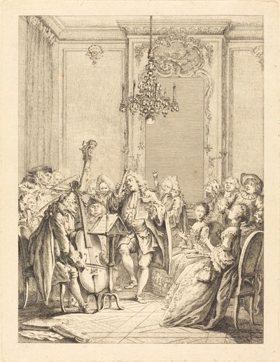 Konserten av Jean Claude Richard de Saint Non after Hubert François Gravelot