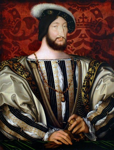 Porträtt av Franciskus I 1494-1547, kung av Frankrike, hertig av Bretagne, greve av Provence, ca 1530 av Jean Clouet