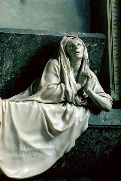 Julienne Le Bes grav, efter teckningar av Charles Le Brun (1619-90), c.1668-90 (marmor och stuckatur) (se även 248195 och 248197) (detalj) av Jean Collignon