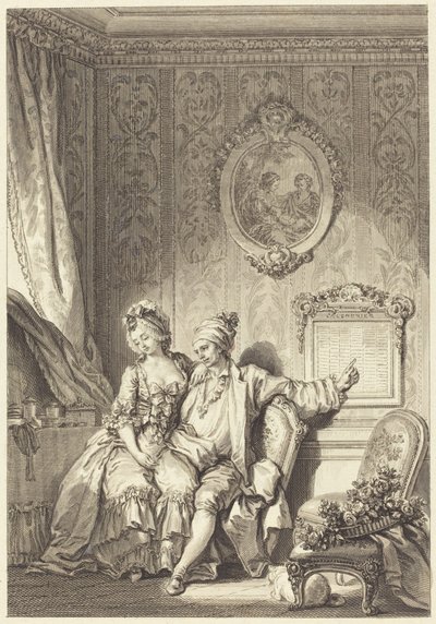 Vieillardernas kalender av Jean Dambrun after Jean Honoré Fragonard