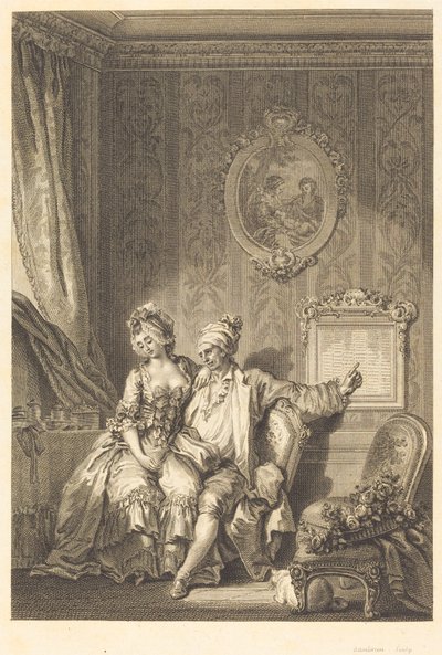 Le calendrier des vieillards av Jean Dambrun after Jean Honoré Fragonard