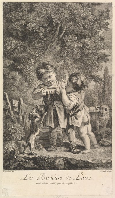 Dricksmjölk, 1700-tal. av Jean Daullé