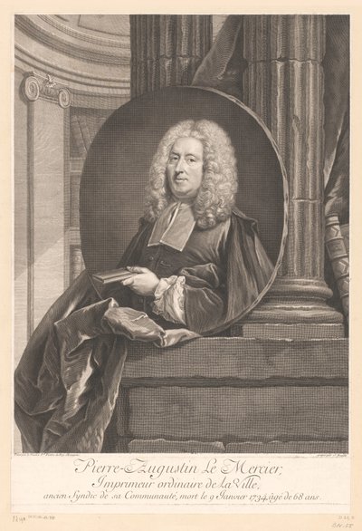 Porträtt av Pierre-Augustin Le Mercier Pierre-Augustin Le Mercier (titel på objektet) av Jean Daullé