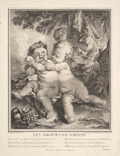 De glada amorinerna, 1750. av Jean Daullé