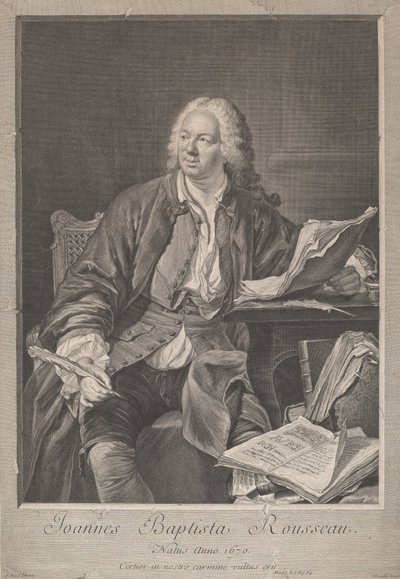 Jean Baptiste Rousseau av Jean Daullé, after Jacques Andre Joseph Camelot Aved