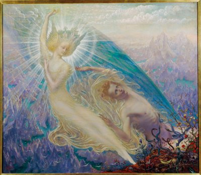 Praktens ängel (målning på duk) av Jean Delville