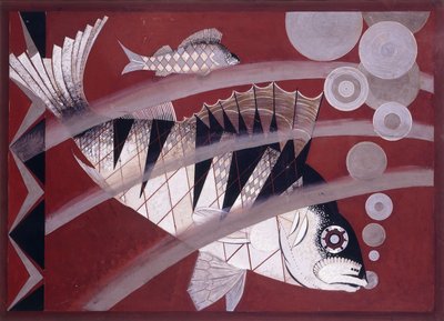 Fisk, ca 1925 (gouache, penna och bläck på papper) av Jean Dunand