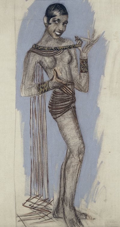 Josephine Baker - En maquette för en viktig lackpanel, ca 1927 (penna på papper) av Jean Dunand