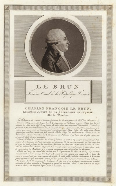 Porträtt av Charles-Francois Lebrun, hertig av Plaisance av Jean Duplessi Bertaux