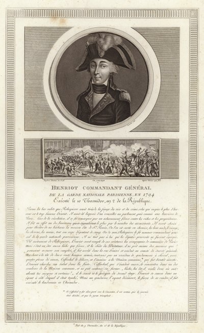 Porträtt av Francois Hanriot av Jean Duplessi Bertaux