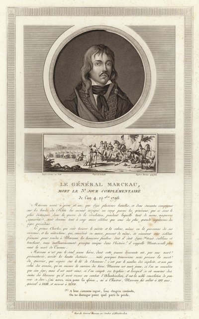 Porträtt av Francois Severin Marceau-Desgraviers av Jean Duplessi Bertaux