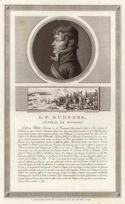 Porträtt av Guillaume Philibert Duhesme av Jean Duplessi Bertaux
