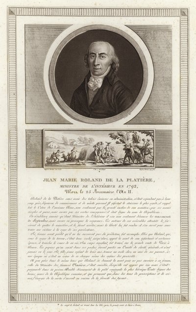 Porträtt av Jean-Marie Roland, vicomte de la Platiere av Jean Duplessi Bertaux