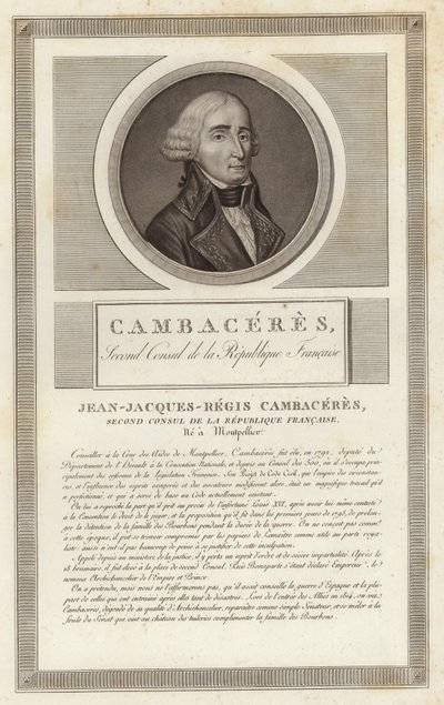 Porträtt av Jean Jacques Regis de Cambaceres av Jean Duplessi Bertaux