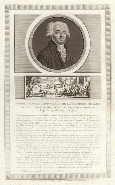 Porträtt av Louis Pierre Manuel av Jean Duplessi Bertaux