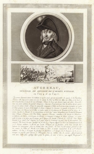 Porträtt av Pierre Augereau, hertig av Castiglione av Jean Duplessi Bertaux