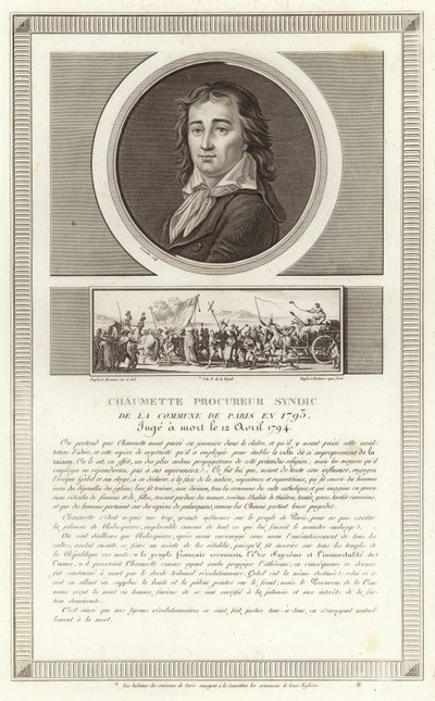 Porträtt av Pierre Gaspard Chaumette av Jean Duplessi Bertaux