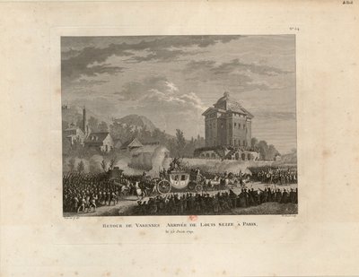 Återkomst från Varennes, Louis Capets ankomst till Paris, 1802. av Jean Duplessis Bertaux