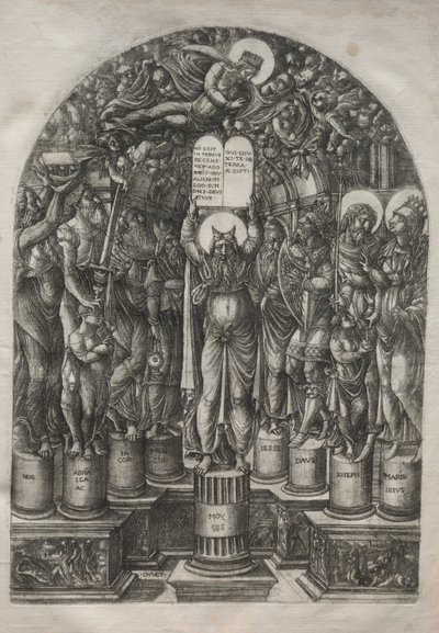 Moses omgiven av patriarkerna, före 1561. av Jean Duvet