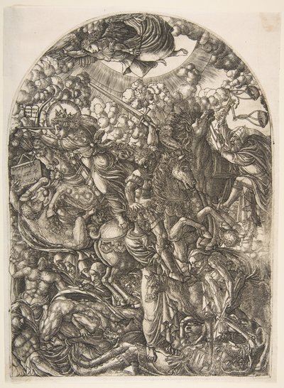Saint John ser de fyra ryttarna, från Apocalypse.n.d. av Jean Duvet