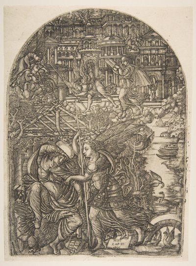 Ängeln visar Saint John the New Jerusalem, från Apocalypse.n.d. av Jean Duvet