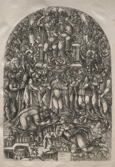 Apokalypsen: En oräknelig mängd som står framför tronen, 1546-1556. av Jean Duvet