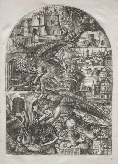 Apokalypsen: Satan bunden i tusen år, 1546-1555. av Jean Duvet