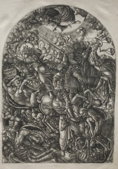 Apokalypsen: St. Johannes ser de fyra ryttarna, 1546-1556. av Jean Duvet