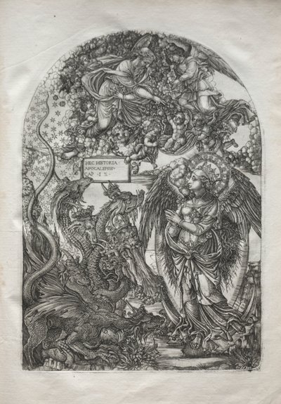 Apokalypsen: St. Mikael och draken, 1546-1556. av Jean Duvet