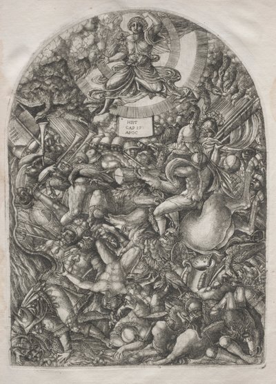 The Apocalypse: The Angel in the Sun Calling the Birds of Prey, 1546-1556. av Jean Duvet