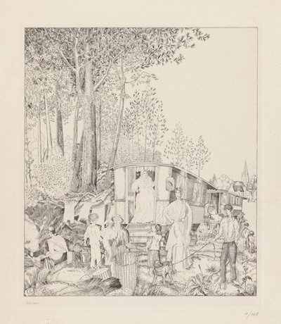 La Halte des Bohémiens av Jean Emile Laboureur