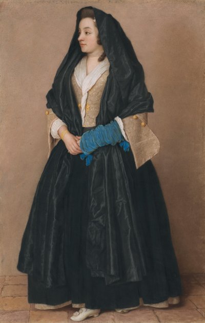 En elegant ung kvinna i maltesisk kostym av Jean Étienne Liotard