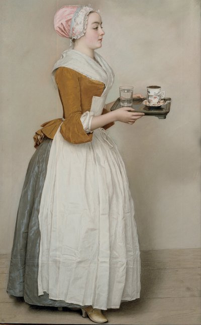Chokladflickan La Belle Chocolatière de Vienne, ca. 1745 av Jean Étienne Liotard