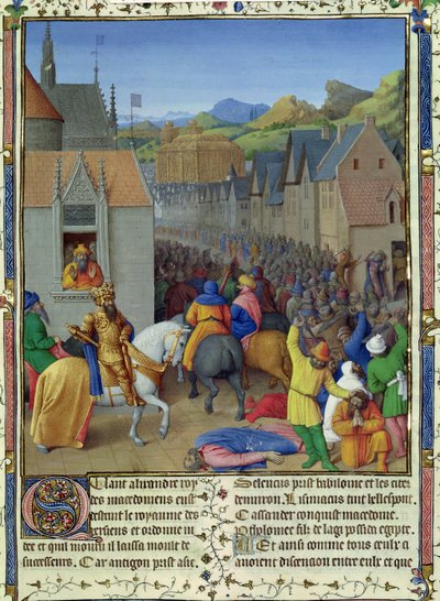 1s Fr 847 f.248 Ptolemaios Soters intåg i Jerusalem c.30 f.Kr., illustration från 