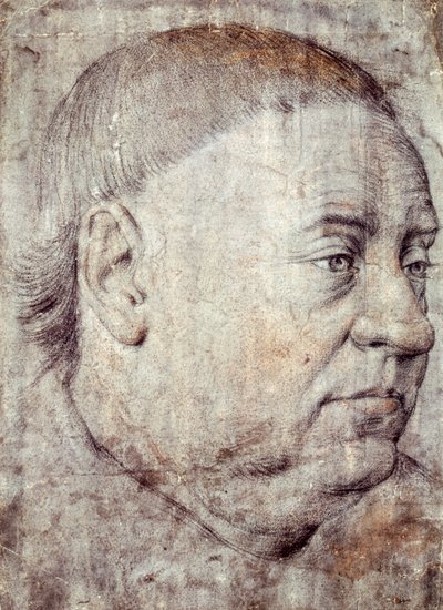 Teckning för porträtt av Guillaume Jouvenel des Ursins, Charles VII:s kansler av Jean Fouquet (cirka 1415-cirka 1481) av Jean Fouquet