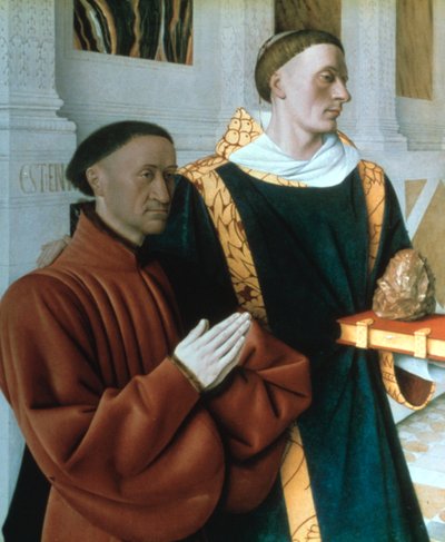 Etienne Chevalier och St Stephen, c1450 av Jean Fouquet