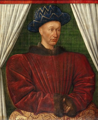 Porträtt av kung Karl VII av Frankrike, 1445-1450 av Jean Fouquet
