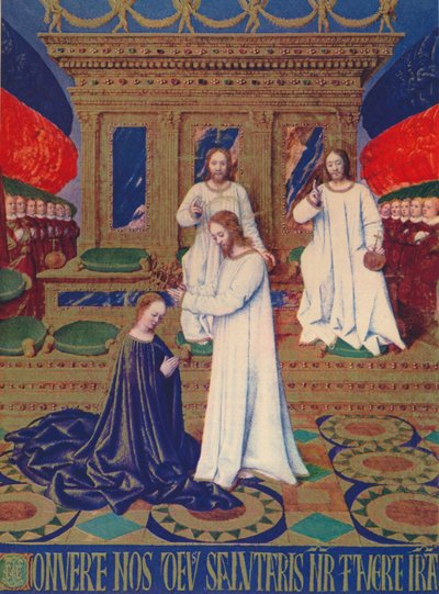 Jungfrukröningen, c1455, 1939 av Jean Fouquet