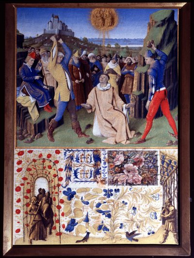 Sankt Stefans martyrskap genom stening Miniatyr hämtad från "The Book of Hours of Etienne Chevalier" av Jean Fouquet (1420-1477/1481) av Jean Fouquet