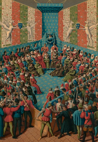 Dom över Johannes II av Alencon, 1400-talet av Jean Fouquet