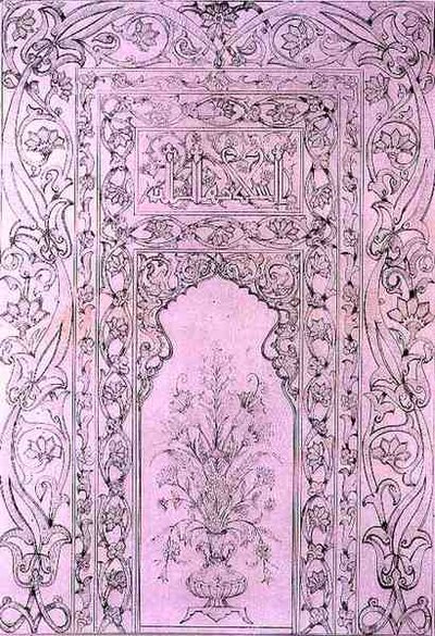 Kakelpanel från Blå moskén, i Tabriz, Persien, från 