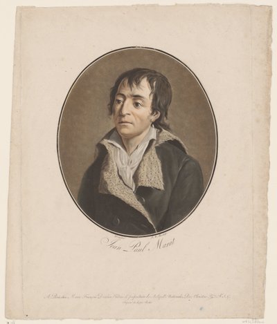 Porträtt av Jean Paul Marat av Jean Francois (after) Garnerey