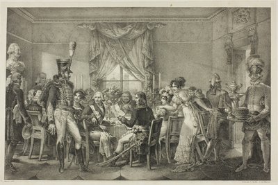 Napoleon vid Storhertigens palats i Florens, tallrik tretton från Napoleons politiska och militära liv av Jean Francois Bosio