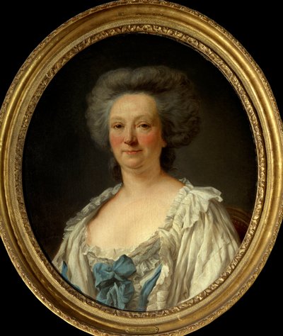 Porträtt av Madame Geoffrin (Marie-Therese Rodet) (Marie Therese) (1699-1777) Målning av Jean Francois Colson (1733-1803) 1757 Sön 0,7x0,6 m Paris, Musee Carnavalet av Jean Francois Colson