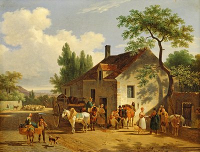 Utsikt över en by, 1839 av Jean Francois Demay