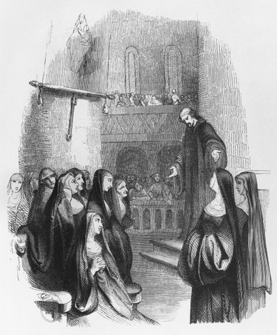 Abelard predikar vid Paraclete, illustration från 