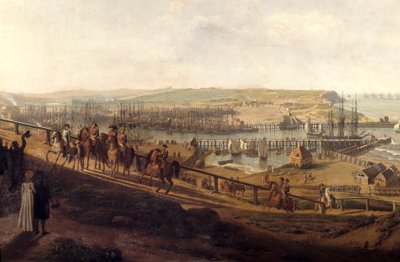 Kejsar Napoleon I besökte Boulognelägret i juli 1804 Detail. Målning av Jean Francois Hue (1751-1823) 1804 Sön. 1,9x2,26 m av Jean Francois Hue