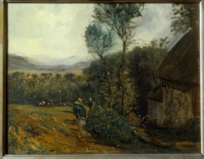 Gårdsmålningen av Jean Francois Hue (1751-1823) 1800-talet, av Jean Francois Hue